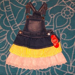 NWT! Denim ruffled overall jumper!